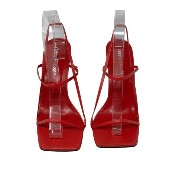 Public Desire red strappy high heel sandals size 7 - Picture 1 of 14